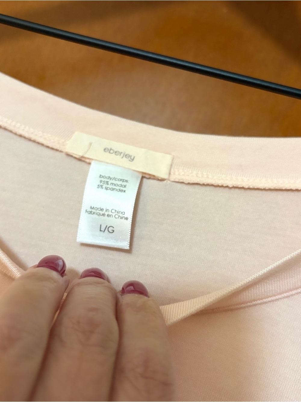 Eberjey Gisele Slouchy Pajama Set Peach Bellini / Bright Pink - Picture 6 of 11